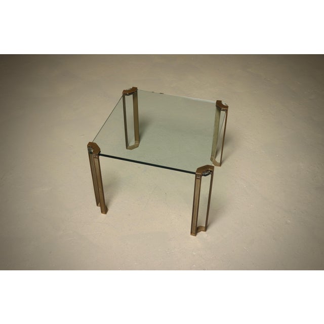 Gold Brass and Glass Coffee Table by Peter Ghyczy, 1970s For Sale - Image 8 of 9