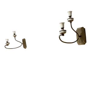 1950s Italian Sculptural Wall Sconces in the Style of Gio Ponti - a Pair