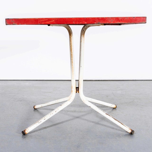 Red Outdoor Metal Table, 1950s For Sale - Image 8 of 8