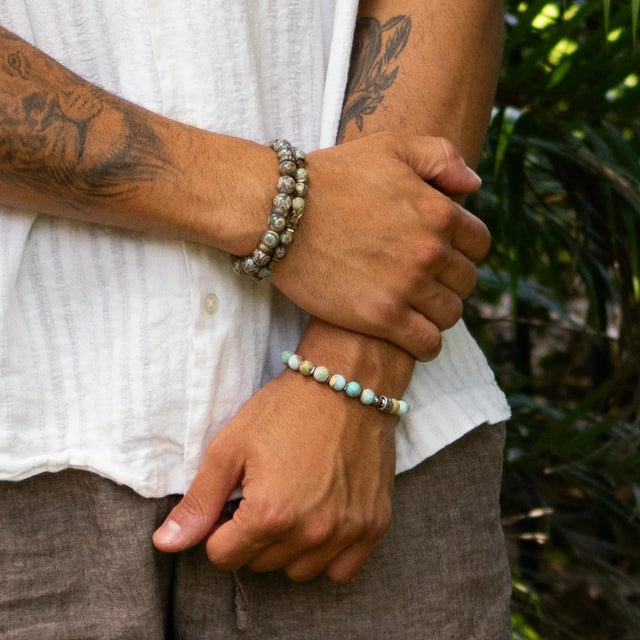 Freedom Spirit Blue Jasper & Eagle Bracelet For Sale In Miami - Image 6 of 7