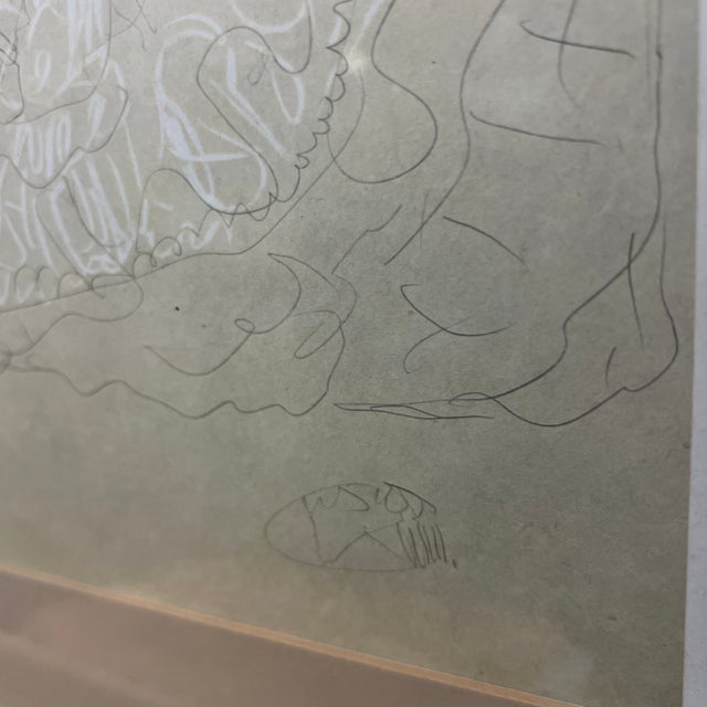 Figurative 1960s Print of Pencil Drawing in Colours of Gustav Klimt 1910 Reclining Figure For Sale - Image 3 of 12