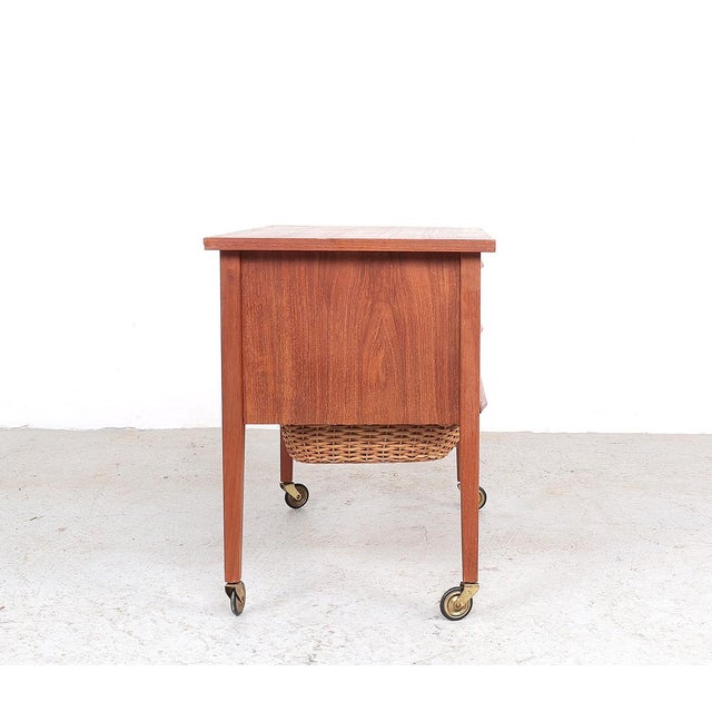 Wood Vintage Danish Sewing Table, 1960s For Sale - Image 7 of 9