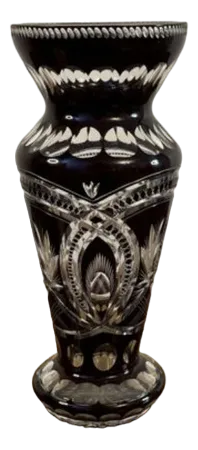 Antique Victorian Bohemian Glass Vase, 1880