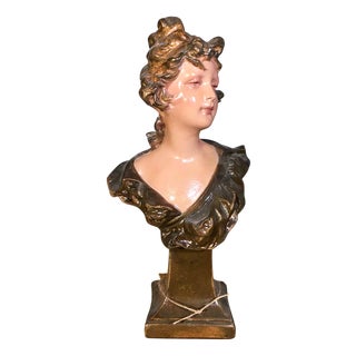 Art Nouveau Plaster Bust of a Woman, 1890s For Sale