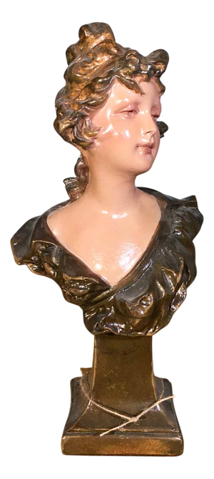 Art Nouveau Plaster Bust of a Woman, 1890s