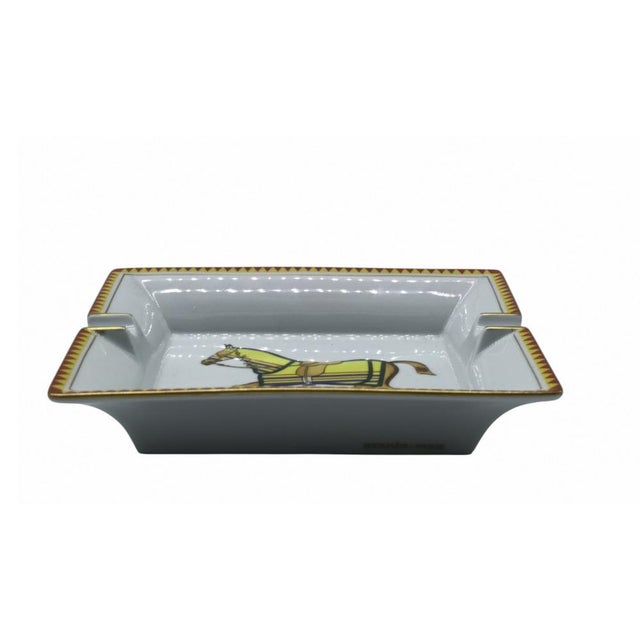 Porcelain Rectangular Ashtray from Hermès, Paris, 1970s For Sale - Image 9 of 9