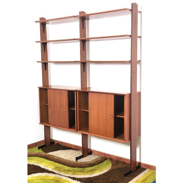 Vintage Double-Sided Bookcase with 2 Bays, Italy, 1960s For Sale - Image 6 of 13