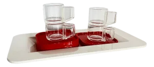 Vintage Space Age Coffee Set by Pino Spagnolo for Biesse in Acrylic & Plastic, 1970s, Set of 9