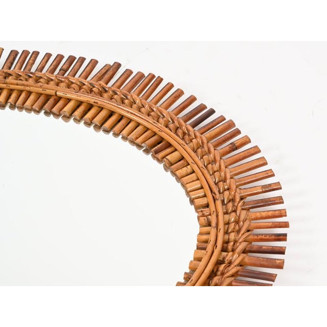1960s Organic Oval Mirror in Bamboo, Rattan and Wicker by Franco Albini, Italy, 1960s For Sale - Image 5 of 13