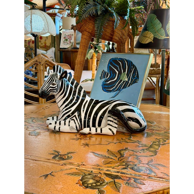 Large Vintage Tilso Japan Ceramic Zebra Figurine For Sale - Image 12 of 12