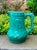 Vintage Turquoise Majolica Pitcher From Western Germany For Sale - Image 11 of 11