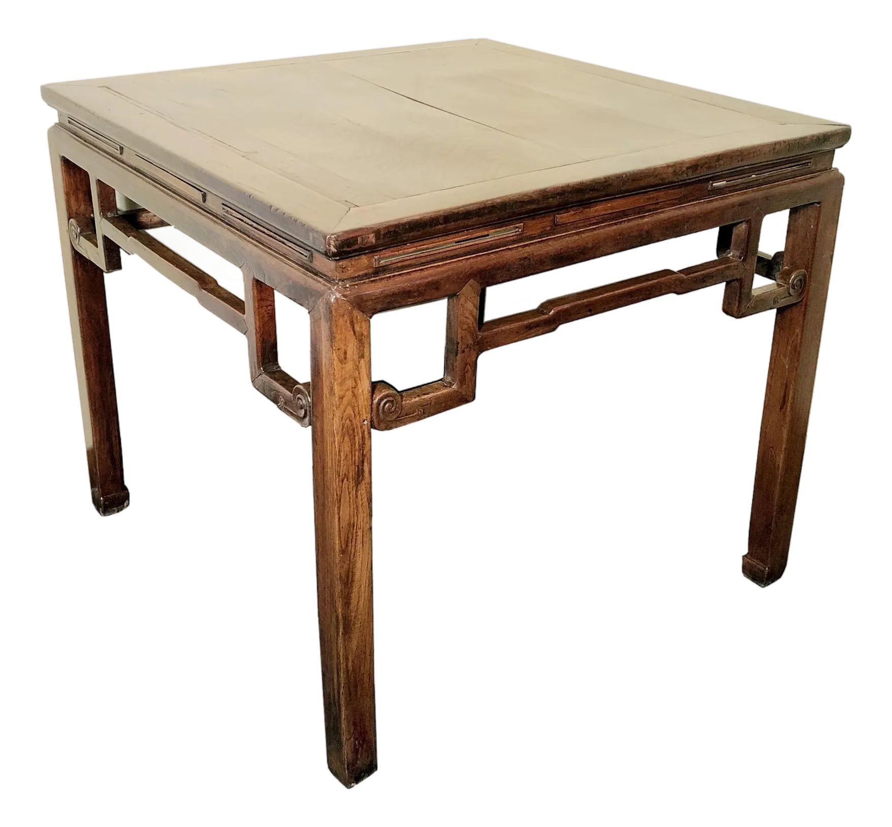 Antique Ming Square Dining/Game Table (3585), Zelcova Wood, Circa