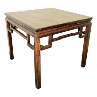 Antique Ming Square Dining/Game Table (3585), Zelcova Wood, Circa 1800-1849 For Sale