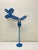 Modern Blue Wire Sculpture Table Lamp, 1980s For Sale - Image 10 of 11