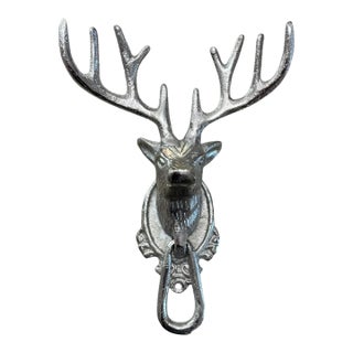 Early 2000s Contemporary Aluminum Stag Door Knocker For Sale