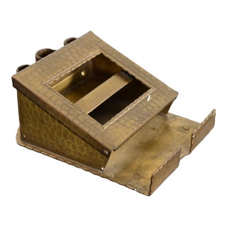 Roycroft Arts & Crafts Brass Finished Hammered Copper Perpetual Desk Calendar Frame For Sale