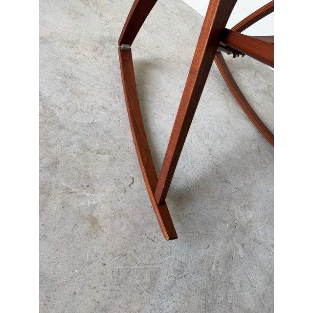 1973 Leon Meyer California Studio Modern Sculptural Teak Rocking Chair For Sale - Image 9 of 12