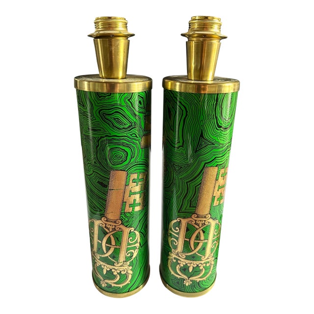 Pair of Vintage Table Lamps by Fornasetti For Sale