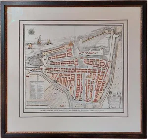 City Plan of Rotterdam in Frame, 1850, Paper