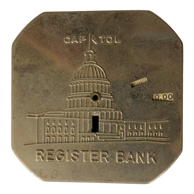 Vintage Capitol Register Metal Savings Bank For Sale