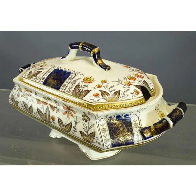 Late 19th Century Sampson and Hancock Norman Pattern 45 Piece English Cobalt Blue Dinner Service- 45 For Sale - Image 11 of 12