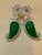 20 Ct Fine Emerald Cabochon & 4 Ct Rose Cut Diamond 18 Kt White Gold Earrings For Sale - Image 12 of 18