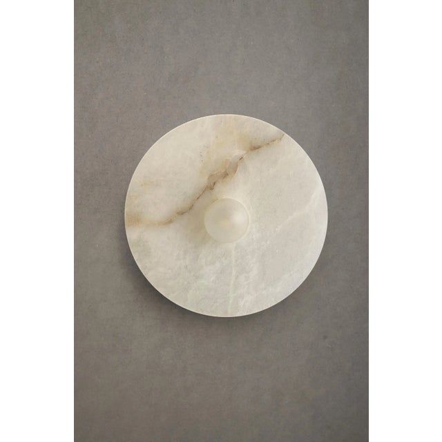 Alba simple wall xxl aalabaster light by contain dimensions: d28 x h9.5 cm materials: alabaster structure and optical lens...