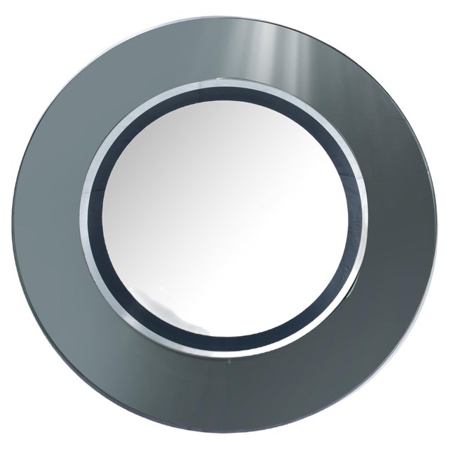 Vintage Round Crystal Mirror by Carlo de Carli, Italy, 1970s For Sale