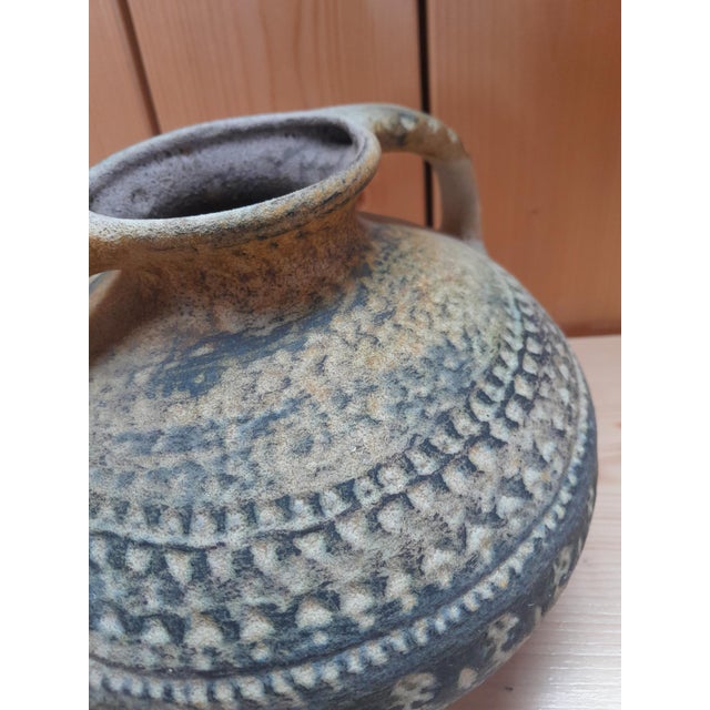 Ceramic Brutalist Double-Handled Vase with Textured Cover For Sale - Image 7 of 9