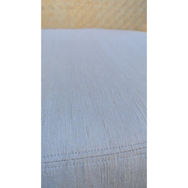 Preview Late 20th Century Cream Woven Leather Arm Chair With Linen Cushion by Preview For Sale - Image 4 of 9