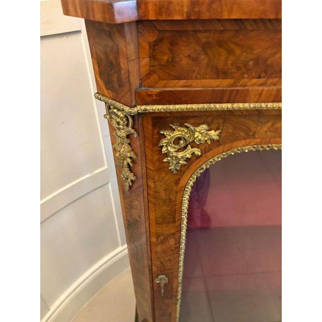 Wood Antique Victorian Burr Walnut Pier Cabinets with Ormolu Mounts, 1860, Set of 2 For Sale - Image 7 of 16