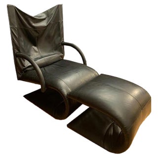Set of Zen Armchair and Ottoman by Claude Brisson for Ligne Roset, France, 1980s For Sale