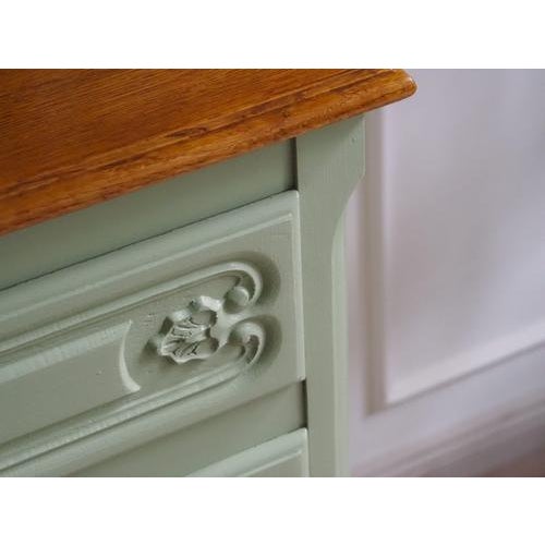 Antique Louis XV Style French Mint Green Chest of Drawers, 1920 For Sale - Image 10 of 12