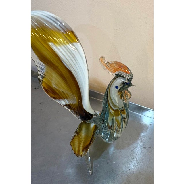 Murano Murano Glass Rooster Figurine For Sale - Image 4 of 6