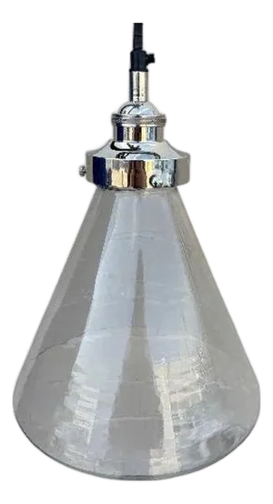 Industrial Aluminum Brushed Clear Glass Ceiling Pendant Light