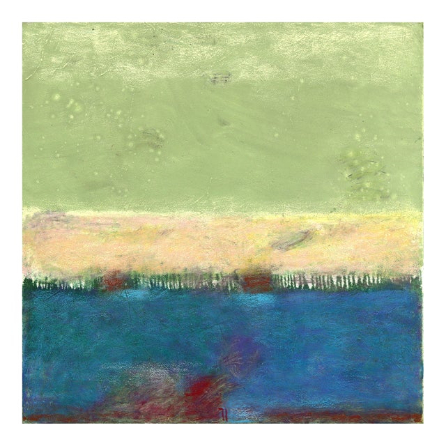 Awh 340 - Abstract Minimalist Textured Layered Colorfield Oil Painting on Canvas Original Artwork by Bernhard Zimmer For Sale