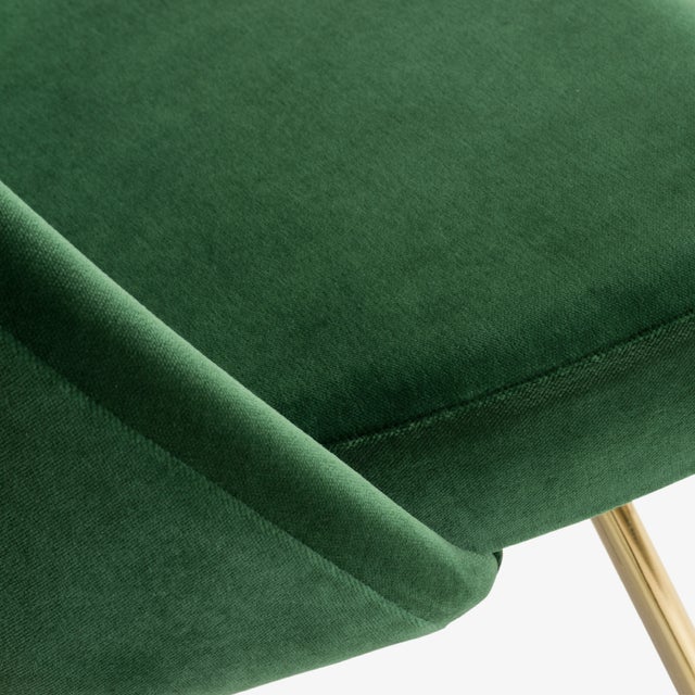 Emerald Original Saarinen Executive Armless Chairs in Emerald Velvet, Custom Gold Edition - Set of 6 For Sale - Image 8 of 10