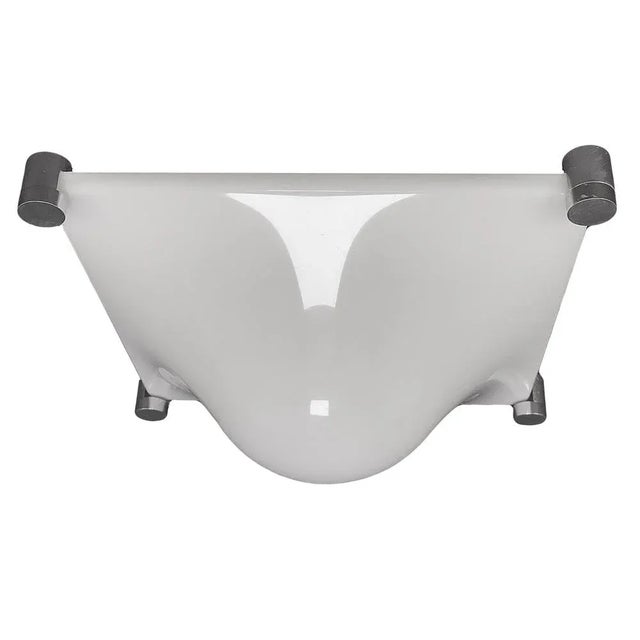 Mid-Century Modern Mid-Century Italian White Acrylic Glass Bubble Lamp Wall Light by Elio Martinelli for Martinelli Luce, 1960s For Sale - Image 3 of 7