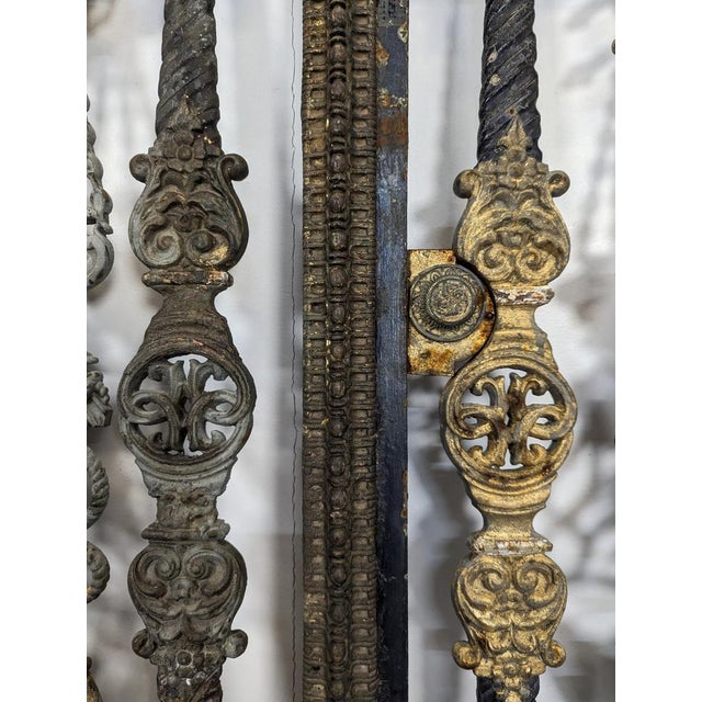 Metal Late 19th Century Cast Iron Church Chancel Doors, Set of 2 For Sale - Image 7 of 11