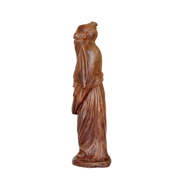 CHINESE SAGE WOODEN FIGURE Era: Late Qing Dynasty/Early 20th Century Origin: China Material: Carved Hardwood OVERVIEW: An...