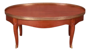 Baker Furniture French Louis XV Mahogany and Brass Coffee Table