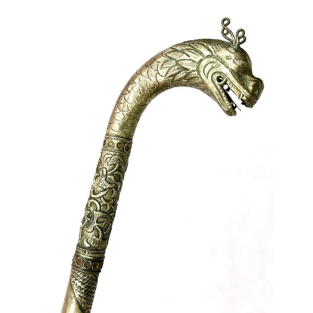 Antique Silver Plated Walking Cane For Sale - Image 5 of 18