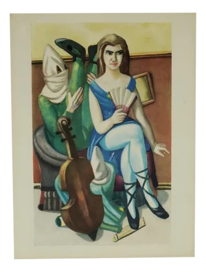 Max Beckmann, Pierette + Clown, 1947, Offset Lithograph