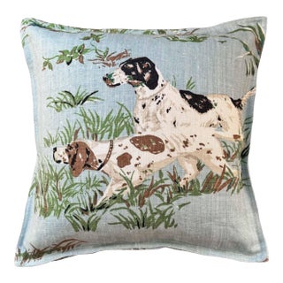 20 X 20 Schumacher Pointers Sky Blue Pillow (Pair) For Sale