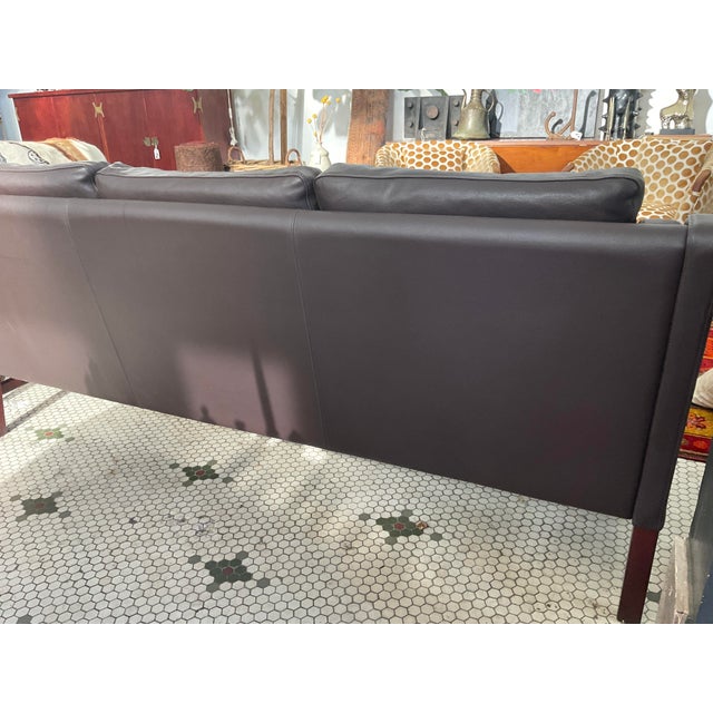 1970s Skipper Mobler Attributed Danish Sofa in Chic Chocolate Leather For Sale - Image 17 of 18