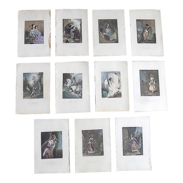Authentic Antique 19th Century. Engravings of Victorian Women - Set of 11 For Sale