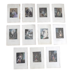 Authentic Antique 19th Century. Engravings of Victorian Women - Set of 11
