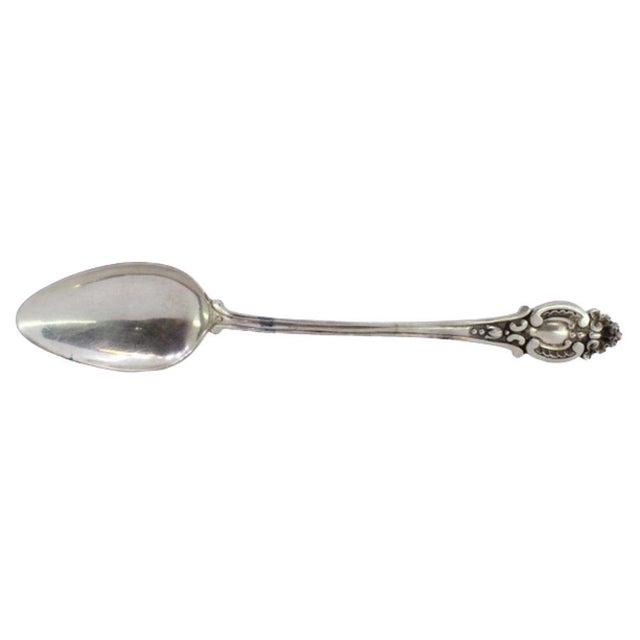 Shell-Shaped Silver Rice and Serving Spoon with Reliefs and Grooves Handle For Sale - Image 9 of 9