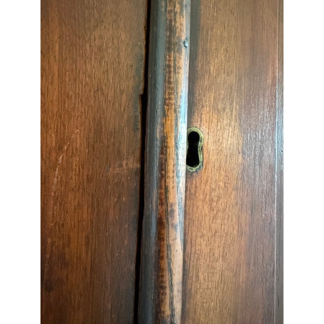 19th C. Walnut Cabinet With Scallop Trim American Primitive Armoire Closet For Sale - Image 16 of 16