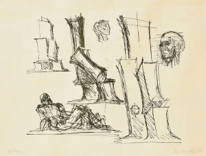 Untitled - Original Lithograph by Fritz Wotruba - 1970s 1970s